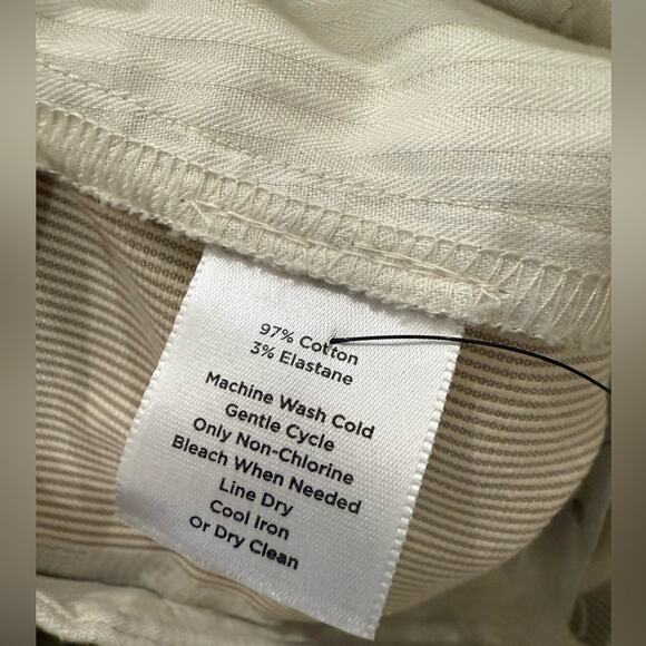 NWT Talbots Pinstripe Stretch Bermuda Shorts Cream Tan 13” Inseam Size 18 - Picture 6 of 9